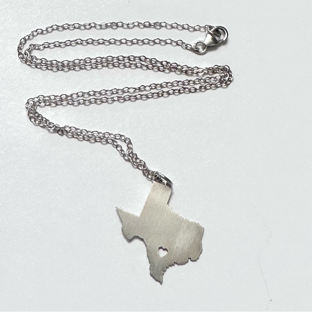 Texas 925 Sterling Silver Necklace 17 inches
